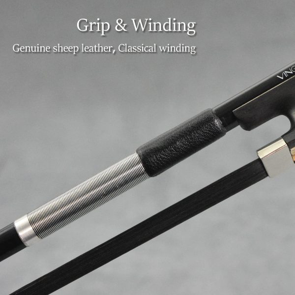 NEW 4/4 Size Natural Black Horsehair Carbon Fiber Cello Bow