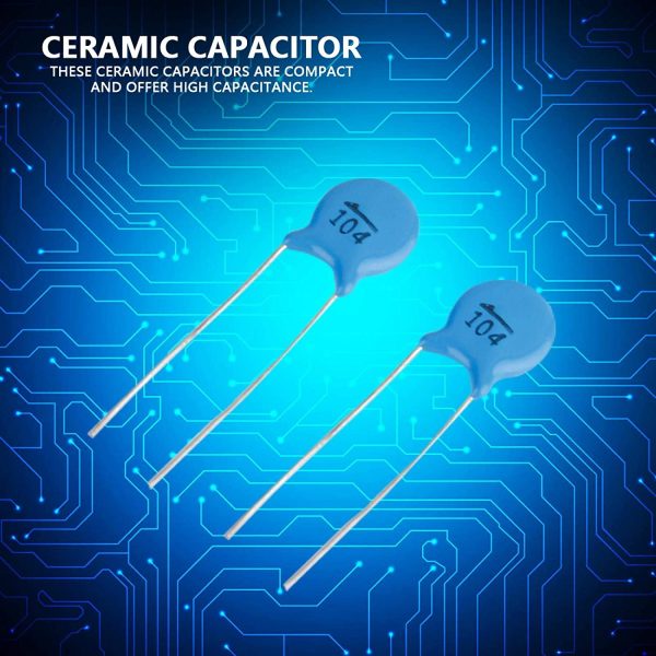 Ceramic Capacitor, 50Pcs 1000V 104M 0.1uF 100nF 1000V High Voltage Disc Ceramic Capacitors Set - Image 8