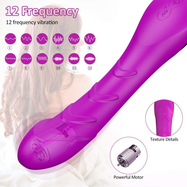 Women Vibrator Clitoris Stimulator Vibrating Massager - XOPLAY 12 Vibrating Mode Vibrateur pour Femme - Rechargeable Waterproof G-spot Vibrators Dildo Adult Sex Toy - Image 2