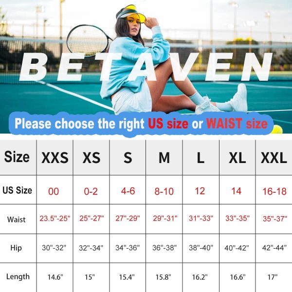 Betaven Pleated Tennis Skirts for Women with Pockets Athletic Running Golf Skirt Shorts - Image 6