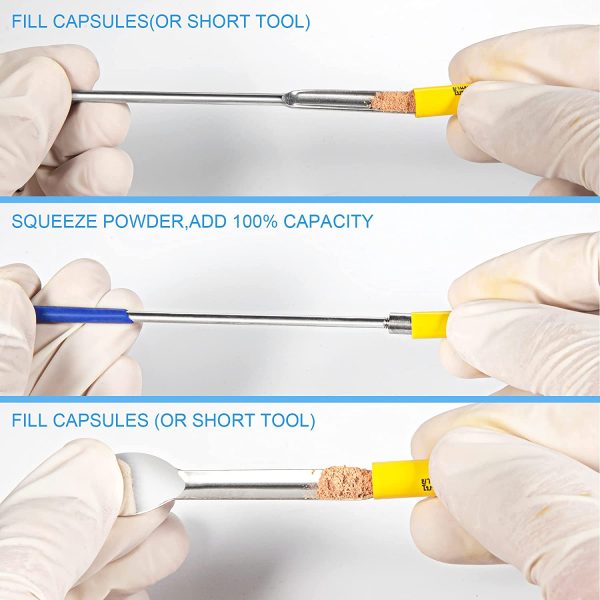 Capsule Filling Tools, Micro Lab Spoon Spatula Tamper Tool for Fast and Easy Gel Capsule Filling, Gel Cap Capsule Pill Filler Machine - #000 00 0 1 2 - Image 8