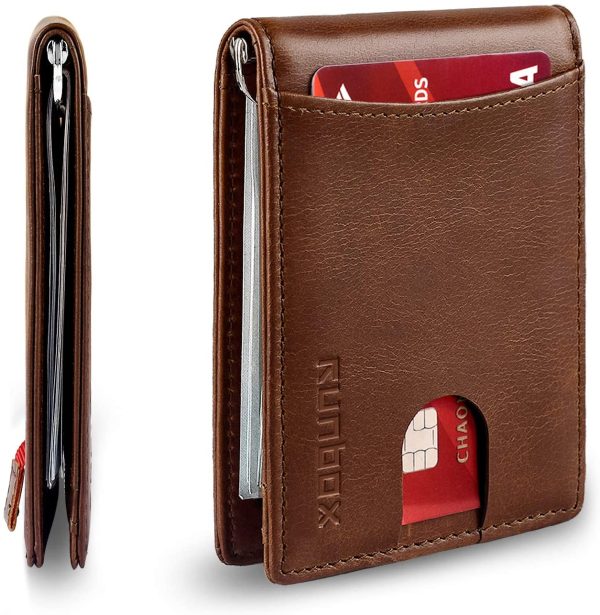 Minimalist & Slim Bifold Front Pocket Wallet for men, Premium Genuine Full-Grain Leather & RFID Blocking - Image 6