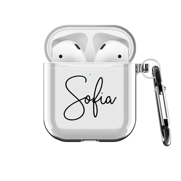 MARBLEFY Custom Name Airpod Case with Keychain Neck Running Strap Protective Customized Name Clear Airpods Case Personalized Gift Back to School - Image 4