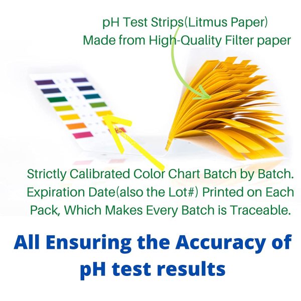 4 Packs of pH Test Strips, Wide-Range 1-14, Litmus Paper, for Water, Drinks, Vinegar, Saliva, Urine, Cosmetic Solutions, Soap (320 Strips) - Image 6