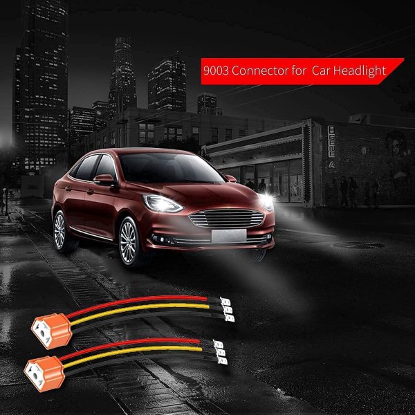 Ceramic H4 Sockets H4 9003 HB2 Wiring Harness H4 to 3 Pin Adapter Headlight Connector for 4"x6" 7"x6" 5"x7" inch Car Truck Boat Marine Headlight Fog Light Retrofit(2PCS) - Image 6