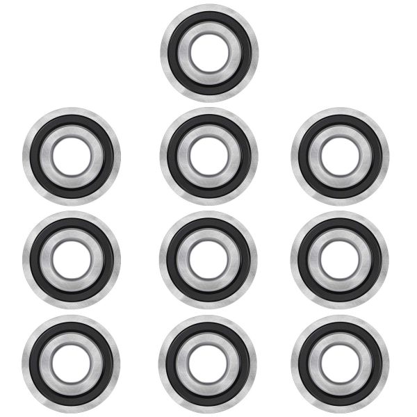 Bonbo 10Pcs Flanged Ball Bearings ID 3/4" x OD 1-3/8" for Lawn Mower, Wheelbarrows, Carts, Hand Trucks Wheel Alternative to 532009040, AM118315, AM127304, 10513, 251210 Etc, Deep Groove Ball Bearing - Image 5