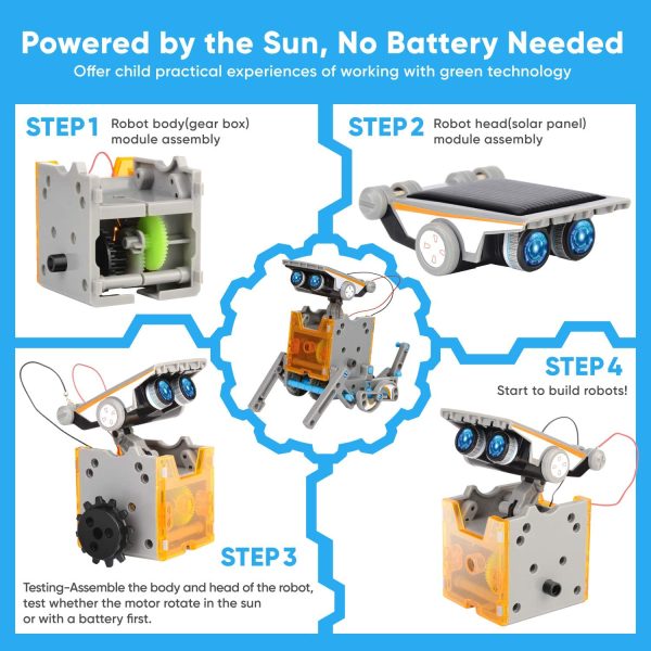 Sillbird STEM 12-in-1 Education Solar Robot Toys -190 Pieces DIY Building Science Experiment Kit for Kids Aged 8-10 and Older,Solar Powered by The Sun - Image 4