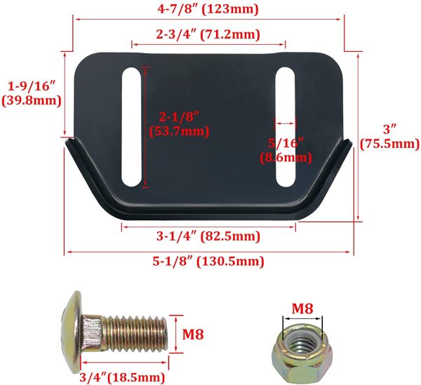 KOOTANS 1pair 784-5580 Snow Thrower Slide Plate Shoes Heavy Duty Metal Snow Blower Slide Skids Replace for MTD 784-5580-0637 Cub Cadet Yardman Troy Bilt Craftsman, for Stens 780-420 (Black) - Image 2