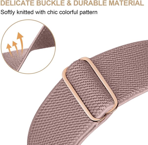 Stretchy Nylon Solo Loop Bands Compatible with Apple Watch 38mm 40mm 41mm 42mm 44mm 45mm, Adjustable Braided Sport Elastic Straps Women Men Wristbands for iWatch Series 7/6/5/4/3/2/1/SE, 2 Packs - Image 3