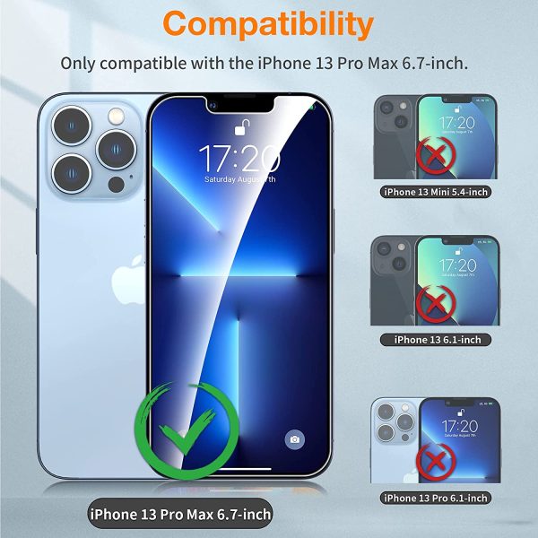 [ 3+3 ] EGV 3 Pack Screen Protector for iPhone 13 Pro Max with 3 PCS Camera Lens Protector, Easy Installation, Anti-Scratch, 9H Hardness Tempered Glass, Case Friendly, HD Screen, Bubble Free, Ultra-Thin - Image 6