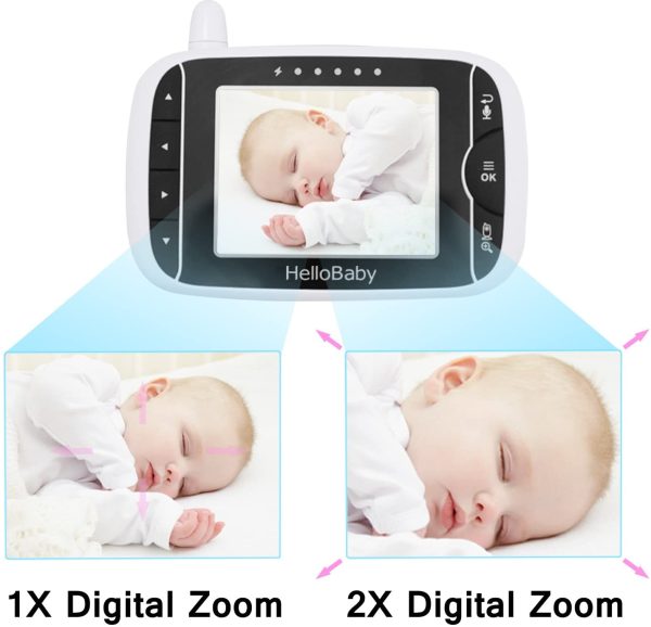 3.2 inch Video Baby Monitor with Night Vision & Temperature Sensor Two Way Talkback System