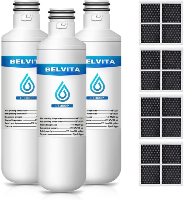 BELVITA ADQ747935 Water Filter Replacement,Compatible with LT1000P,LFXS26973S,LMXS28626S,LMXS30796S,LMXC23796S,Kenmore Elite 9980 ADQ74793501 MDJ64844601,3 Pack - Image 4