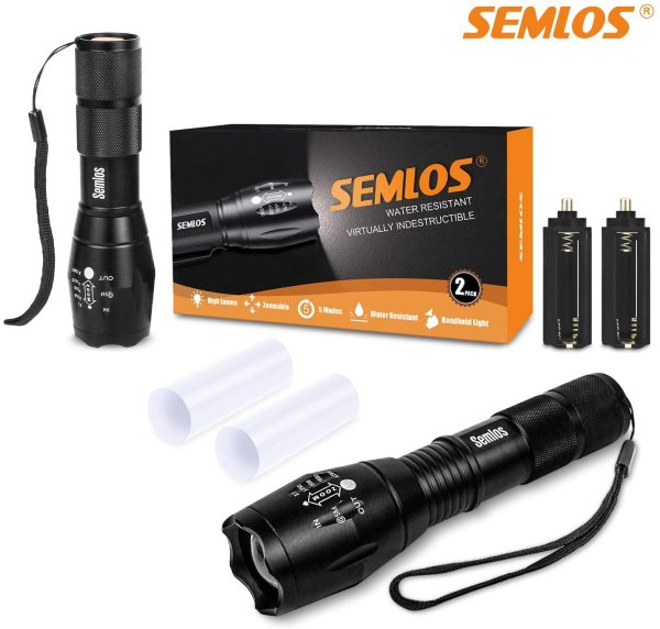 Semlos Tactical Flashlight(Batteries Included) 1000 Lumen, Led Searchlights, Pocket Flashlight High Lumens, 5 Modes, Zoomable, Water Resistant, Handheld Light for Camping, Outdoor, Emergency - Image 6