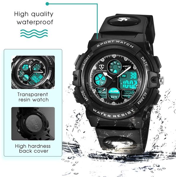 Watch Kid's Watches Boys Analog Digital Quartz Sport Electronic Military Dual Time Waterproof LED Back Light 164Ft 50M Water Resistant Calendar Alarm Stopwatch Multifunction - Image 3