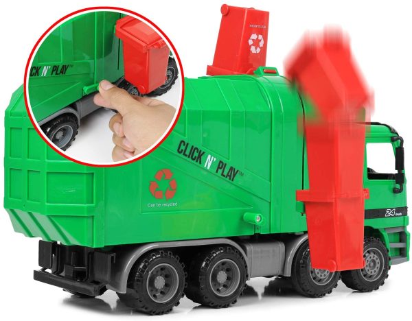 Click N' Play CNP0301 Friction Powered Garbage Truck Toy with Garbage Cans Vehicle - Image 6