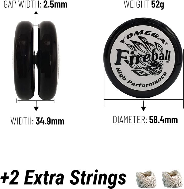 Yomega Fireball - Professional Responsive Transaxle Yoyo, Great for Beginners to Perform Like Pros + Extra 2 Strings & 3 Month Warranty (Black and White) - Image 5