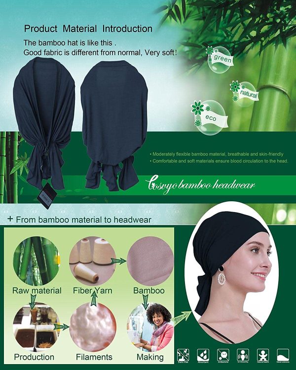 osvyo Bamboo Chemo Headscarf for Women Hair Loss - Cancer Slip On Headwear Turbans Sealed Packaging - Image 2