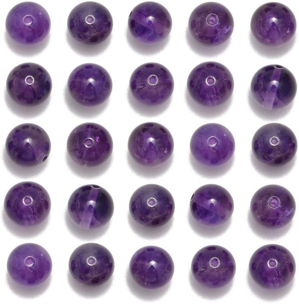 200pcs 4mm Amethyst Loose Beads for Jewelry Making, Natural Semi Precious Beads Round Smooth Gemstones Spacer Beads Charms for Necklaces Bracelets (Amethyst, 4mm 200Beads) - Image 5