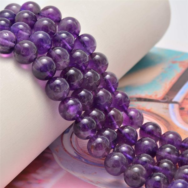 200pcs 4mm Amethyst Loose Beads for Jewelry Making, Natural Semi Precious Beads Round Smooth Gemstones Spacer Beads Charms for Necklaces Bracelets (Amethyst, 4mm 200Beads) - Image 4