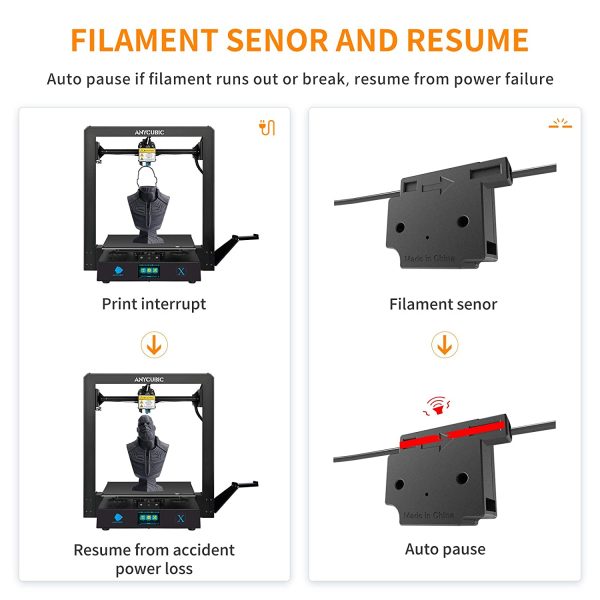 ANYCUBIC MEGA X 3D Printer, Large Metal FDM 3D Printer with Patented Heatbed and 1kg PLA Filament, Build Size 11.81in(L) X 11.81in(W) X 12in(H)
