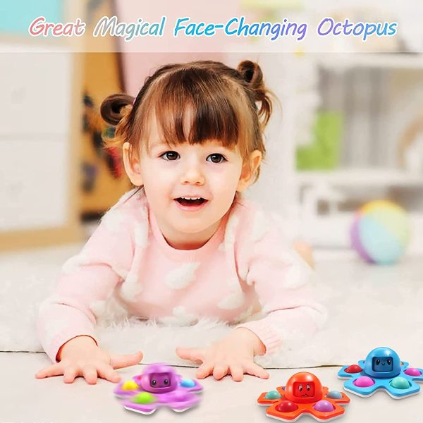 5PC Face-Changing Octopus Pop Fidget Spinner Toys,Simple Dimple Sensory Toy to Stress Reduction and Anxiety Relief Hand Toy Suitable for Adults and Children - Image 7