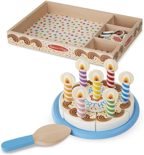 Melissa & Doug Birthday Party Cake - Wooden Play Food With Mix-n-Match Toppings and 7 Candles - Image 8