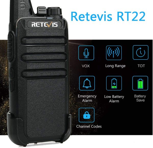 RT22 2 Way Radios Long Range Rechargeable 16 Channel FRS Small VOX Hands-Free Two Way Radio Walkie Talkies(10 Pack) - Image 3