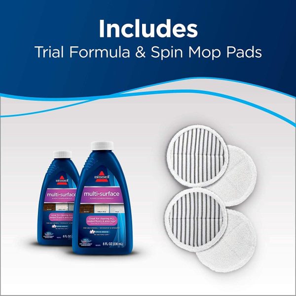 Bissell Spinwave Cord Powered Hard Floor Mop 2039C - Quiet Operation with On Demand Spray for Sealed Hard Floor Surfaces - Includes Trial Formula, A Set of Soft Pads and A Set of Scrub Pads - Image 7