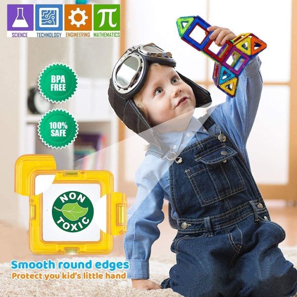 Magnetic Blocks,110 PCS Magnetic Tiles for Boys and Girls, Magnetic Building Blocks Set Educational Toys for Kids - Image 3