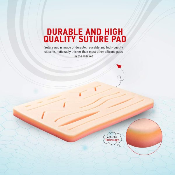 Suture Practice Pad 3 Layers with 14 Wounds for Training Students, Silicon Skin Suture Pad - Image 5