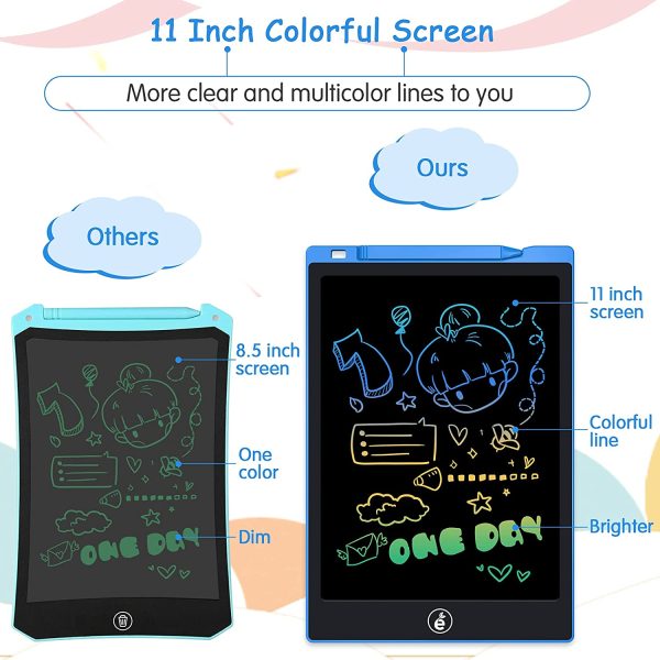 LCD Writing Tablet, Electronic Colorful Screen Drawing Board Kids Tablets Doodle Board Writing Pad for Kids at Home, School and Office (11-Inch, Blue) - Image 8