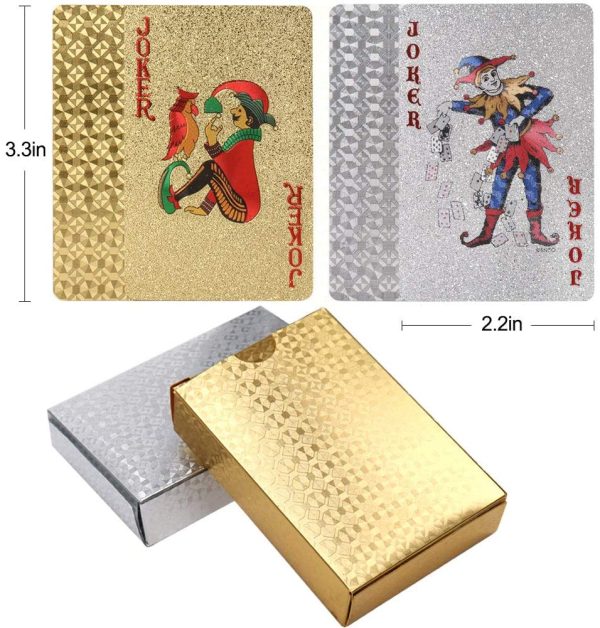 Joyoldelf 2 Decks of Playing Cards, 24K Foil Waterproof Poker with Gift Box ??Classic Magic Tricks Tool for Party and Game - Image 7