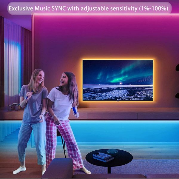 LED TV Backlight, Megulla 16.4ft/5m USB Bluetooth Dreamcolor RGBIC Color Changing LED Lights Strip Bias Lighting with APP, Music Sync and Remote for TV, PC, Monitor, Desk and Gaming Room - Image 5