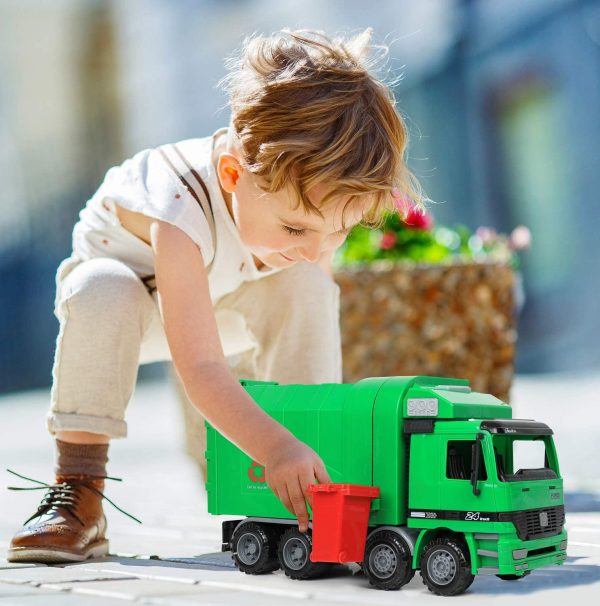 Click N' Play CNP0301 Friction Powered Garbage Truck Toy with Garbage Cans Vehicle - Image 4