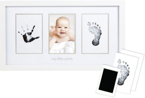 Pearhead Babyprints Newborn Handprint and Footprint Photo Frame Kit with Included Clean-Touch Ink Pad, Gender-Neutral Baby Keepsake, Baby Nursery Décor, White - Image 8