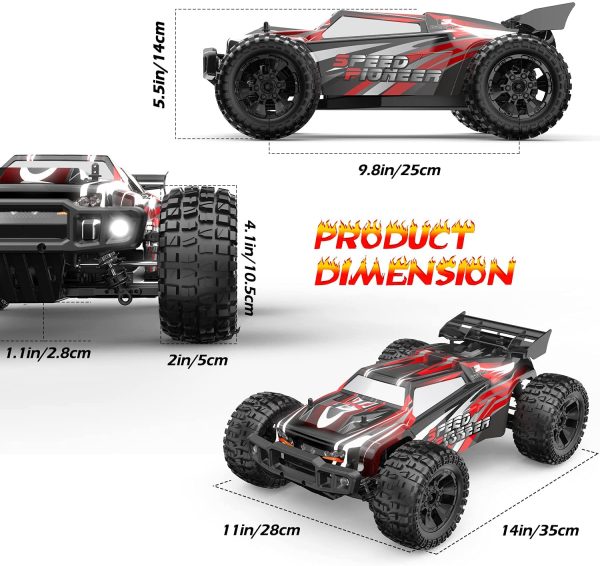 DEERC 9206E Remote Control Car 1:10 Scale Large RC Cars 48+ kmh High Speed for Adults Boys Kid,Extra Shell 4WD 2.4GHz Off Road Monster RC Truck,All Terrain Crawler Gift with 2 Battery for 40+ Min Play - Image 9