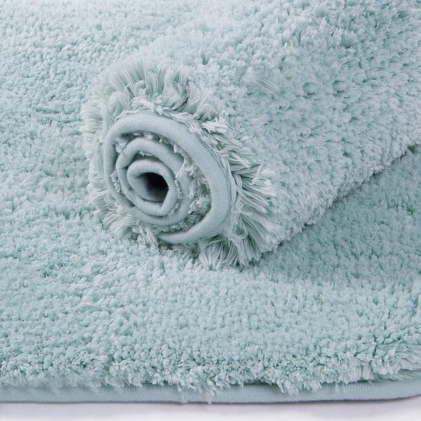 Bathroom Rug Non Slip Bath Mat for Bathroom (16 x 24, Aqua) Water Absorbent Soft Microfiber Shaggy Bathroom Mat Machine Washable Bath Rug for Bathroom Thick Plush Rugs for Shower - Image 2