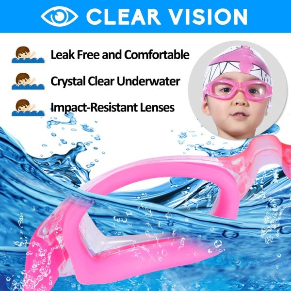 Kids Swim Goggles 2 Pack Swimming Goggles Anti Fog Anti-UV for Child Teens Youth