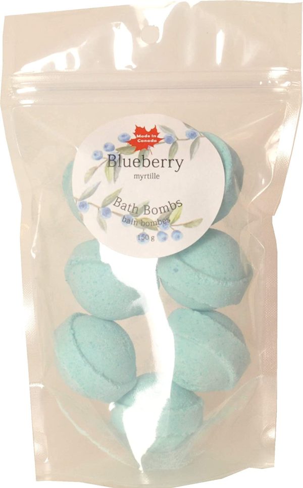 Blueberry Bath Bomb Set, 7 minis, Made in Canada - Image 4