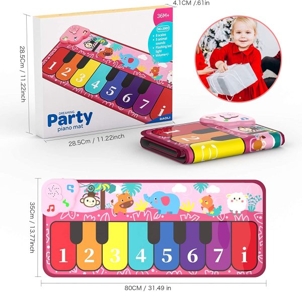 Piano Mat Kids Toys, Musical Piano Keyboard Dance Mat Early Educational Toys for Baby Girls Boys Toddlers - Image 3