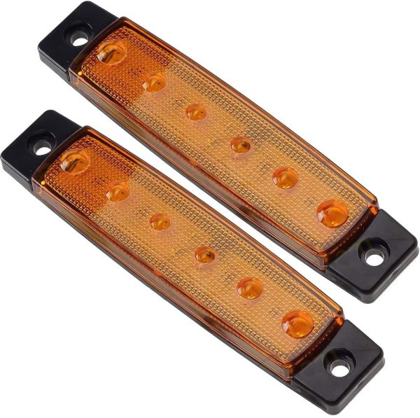 20x 3.8" Amber/Red Clearance Lights Truck Trailer RV Lorry Van Side Marker Indicators Decorative, LED Rock Amber Trailer Marker Lights Parking Brake Turn Signal Lights - Image 2