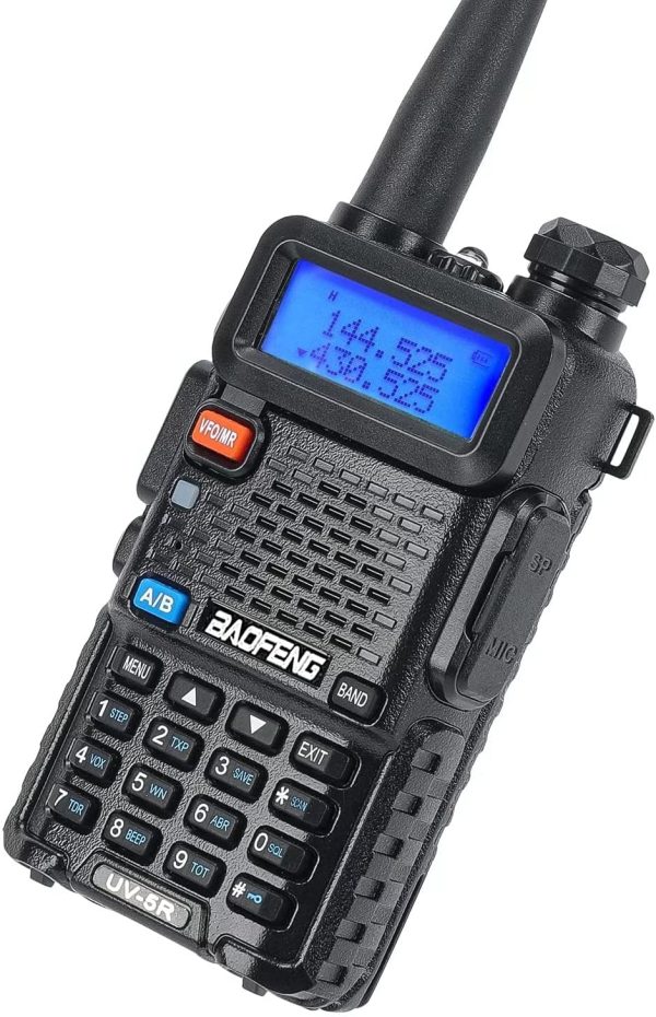 UV-5R 5W Handheld Ham Radio with 1800mAh Battery, Black