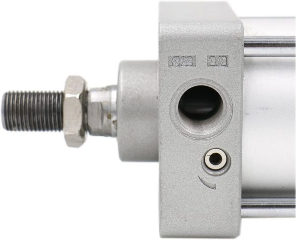 Baomain Pneumatic Air Cylinder SC 63 x 400 PT 3/8, Bore: 2 1/2 inch, Stroke: 16 inch, Screwed Piston Rod Dual Action