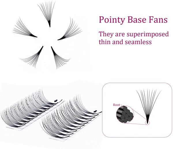 Lash Extensions 10D 0.07 Premade Fans Eyelash Extensions Supplies Premade Volume Fans Russian Volume Lash Extensions Pre Fanned Lashes (10D-0.07-C, 8mm) - Image 6