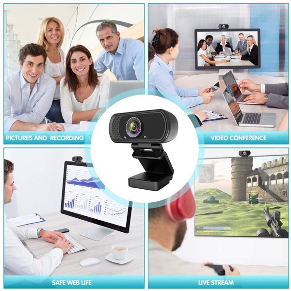 1080P Webcam,Live Streaming Web Camera with Stereo Microphone, Desktop or Laptop USB Webcam with 110 Degree View Angle, HD Webcam for Video Calling, Recording, Conferencing, Streaming, Gaming - Image 5