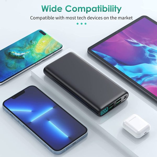 Power Bank 38800mAh,LCD Display Portable Charger,4 USB Outputs Battery Pack Backup, Dual Input USB-C Phone Charging Compatible with iPhone 13 Pro Max/13 Mini/12,Android Samsung Galaxy/Pixel/Nexus