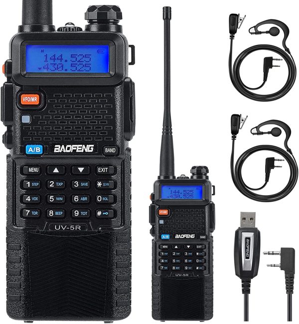 2 Pcs UV-5R 5W Handheld Ham Radio with 3800mAh Battery, Earpiece and Program Cable - Image 6