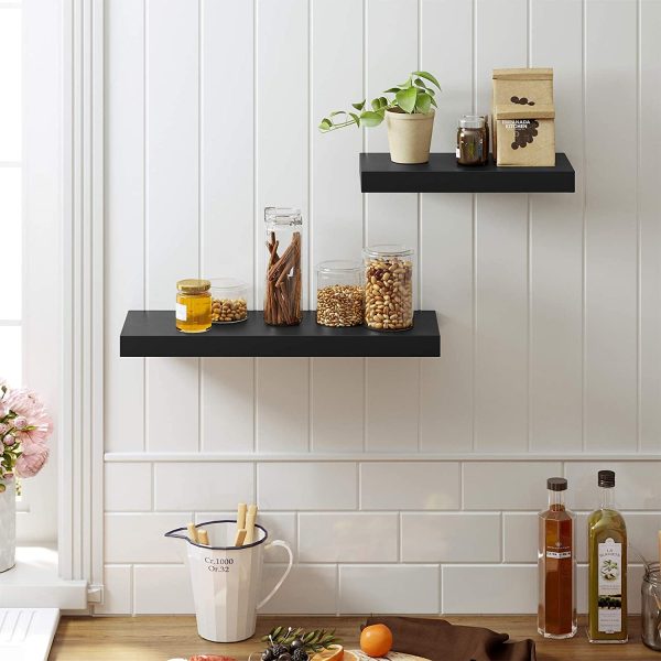 Wall Shelf, Floating Shelf 15.7 inch, Hanging Shelves Wall Mounted, Black ULWS24BK - Image 2