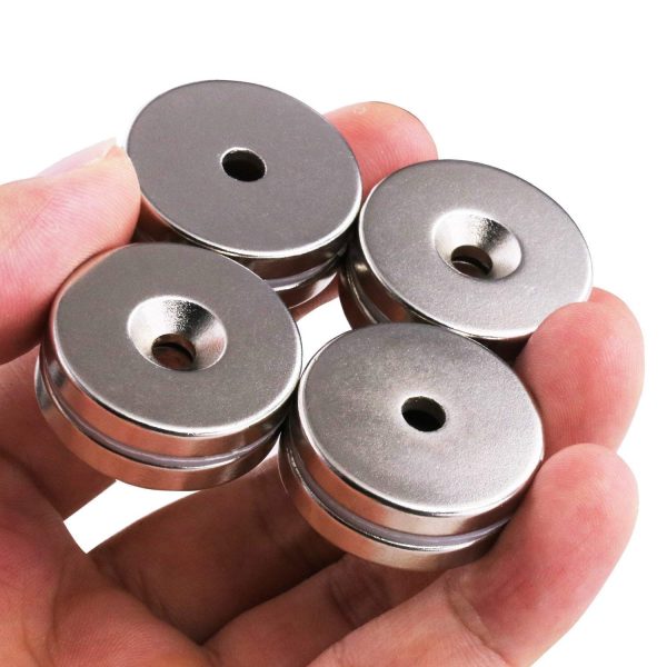 Neodymium Disc Countersunk Hole Magnets, 1.26 inch x 0.2 inch Strong Permanent Rare Earth Magnets with Screws - Pack of 12