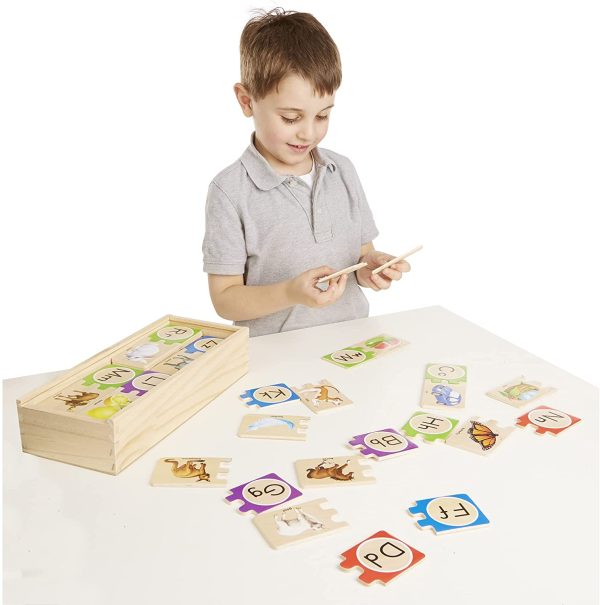 Melissa & Doug Self-Correcting Alphabet Wooden Puzzles with Storage Box (52 Pieces) - Image 5